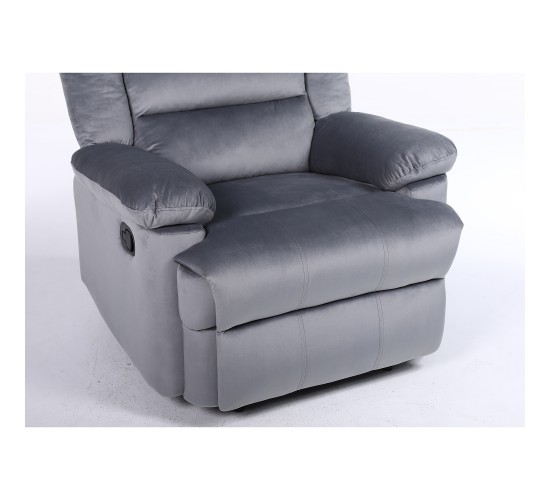 Πολυθρόνα Ανακλινόμενη ArteLibre CARINAE Γκρι Βελούδο 93x90x100cm