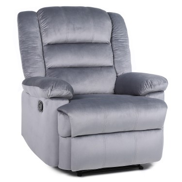 Πολυθρόνα Ανακλινόμενη ArteLibre CARINAE Γκρι Βελούδο 93x90x100cm