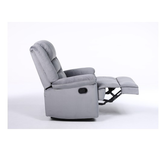 Πολυθρόνα Ανακλινόμενη ArteLibre CARINAE Γκρι Βελούδο 93x90x100cm