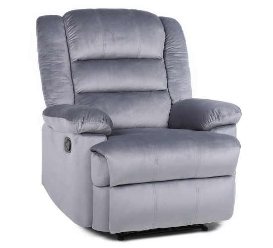 Πολυθρόνα Ανακλινόμενη ArteLibre CARINAE Γκρι Βελούδο 93x90x100cm