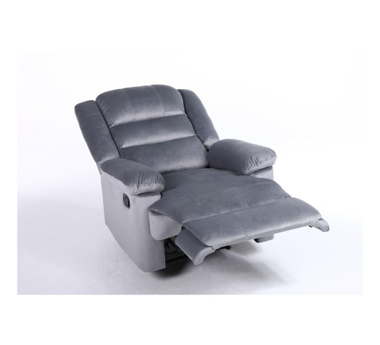 Πολυθρόνα Ανακλινόμενη ArteLibre CARINAE Γκρι Βελούδο 93x90x100cm