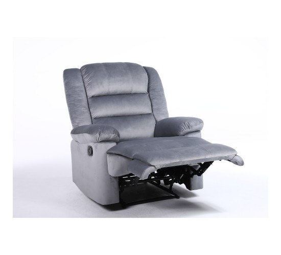 Πολυθρόνα Ανακλινόμενη ArteLibre CARINAE Γκρι Βελούδο 93x90x100cm