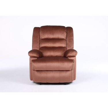 Πολυθρόνα Ανακλινόμενη ArteLibre CARINAE Καφέ Βελούδο 93x90x100cm