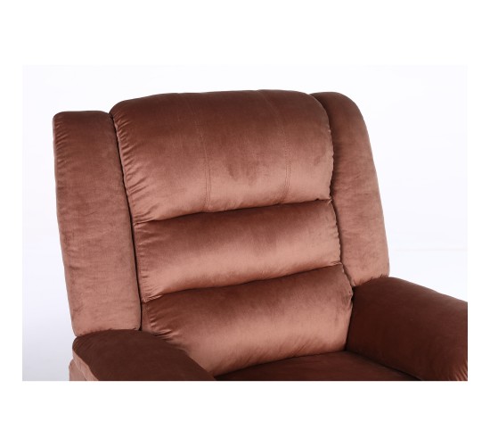 Πολυθρόνα Ανακλινόμενη ArteLibre CARINAE Καφέ Βελούδο 93x90x100cm