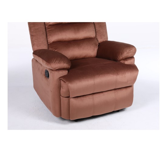 Πολυθρόνα Ανακλινόμενη ArteLibre CARINAE Καφέ Βελούδο 93x90x100cm