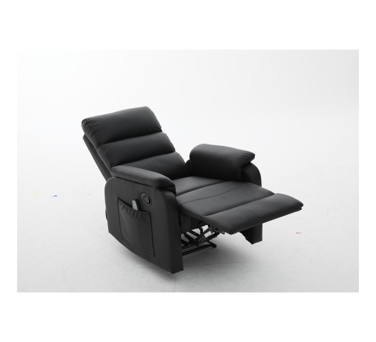 Πολυθρόνα Ανακλινόμενη ArteLibre RIGIL Με Λειτουργία Μασάζ Μαύρο PU 75x87x102cm