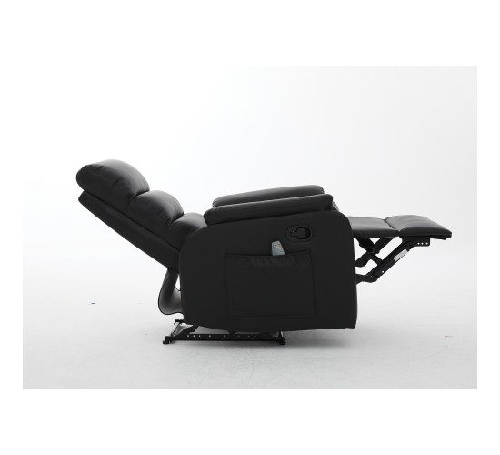 Πολυθρόνα Ανακλινόμενη ArteLibre RIGIL Με Λειτουργία Μασάζ Μαύρο PU 75x87x102cm