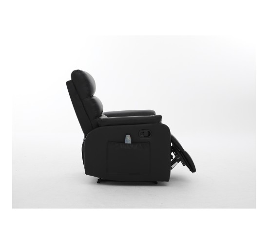 Πολυθρόνα Ανακλινόμενη ArteLibre RIGIL Με Λειτουργία Μασάζ Μαύρο PU 75x87x102cm
