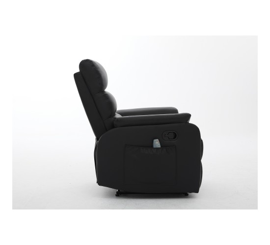 Πολυθρόνα Ανακλινόμενη ArteLibre RIGIL Με Λειτουργία Μασάζ Μαύρο PU 75x87x102cm