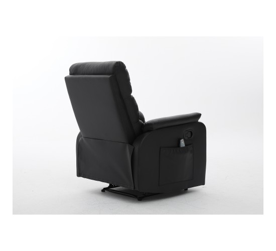 Πολυθρόνα Ανακλινόμενη ArteLibre RIGIL Με Λειτουργία Μασάζ Μαύρο PU 75x87x102cm
