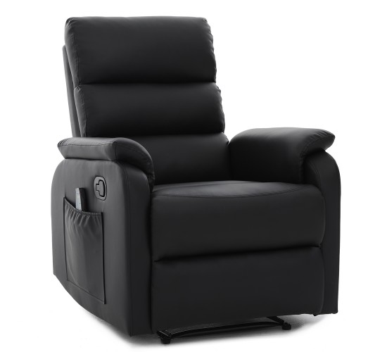 Πολυθρόνα Ανακλινόμενη ArteLibre RIGIL Με Λειτουργία Μασάζ Μαύρο PU 75x87x102cm