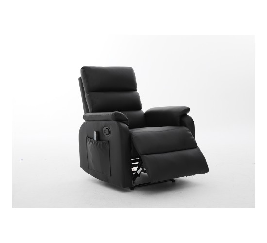 Πολυθρόνα Ανακλινόμενη ArteLibre RIGIL Με Λειτουργία Μασάζ Μαύρο PU 75x87x102cm
