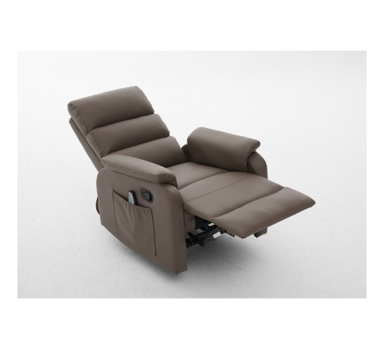 Πολυθρόνα Ανακλινόμενη ArteLibre RIGIL Με Λειτουργία Μασάζ Καφέ PU 75x87x102cm
