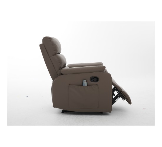Πολυθρόνα Ανακλινόμενη ArteLibre RIGIL Με Λειτουργία Μασάζ Καφέ PU 75x87x102cm