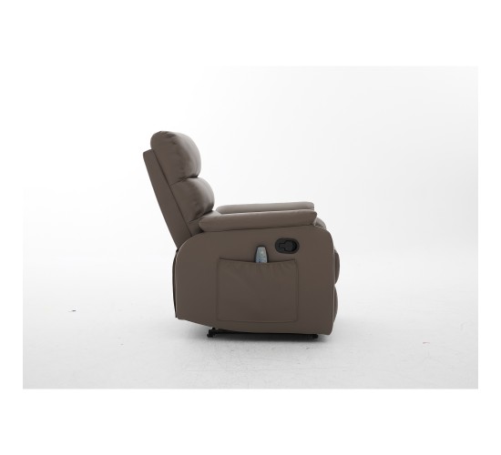 Πολυθρόνα Ανακλινόμενη ArteLibre RIGIL Με Λειτουργία Μασάζ Καφέ PU 75x87x102cm