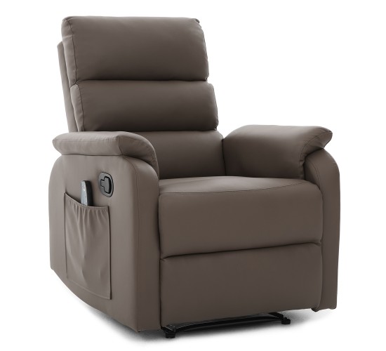 Πολυθρόνα Ανακλινόμενη ArteLibre RIGIL Με Λειτουργία Μασάζ Καφέ PU 75x87x102cm