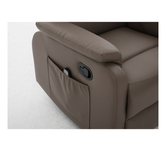 Πολυθρόνα Ανακλινόμενη ArteLibre RIGIL Με Λειτουργία Μασάζ Καφέ PU 75x87x102cm