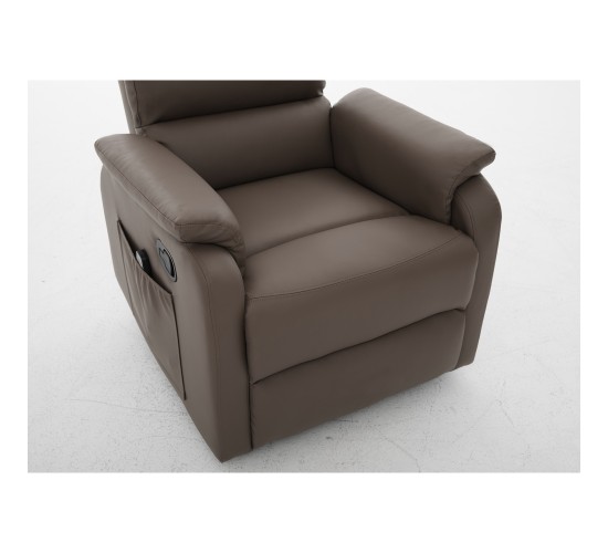 Πολυθρόνα Ανακλινόμενη ArteLibre RIGIL Με Λειτουργία Μασάζ Καφέ PU 75x87x102cm