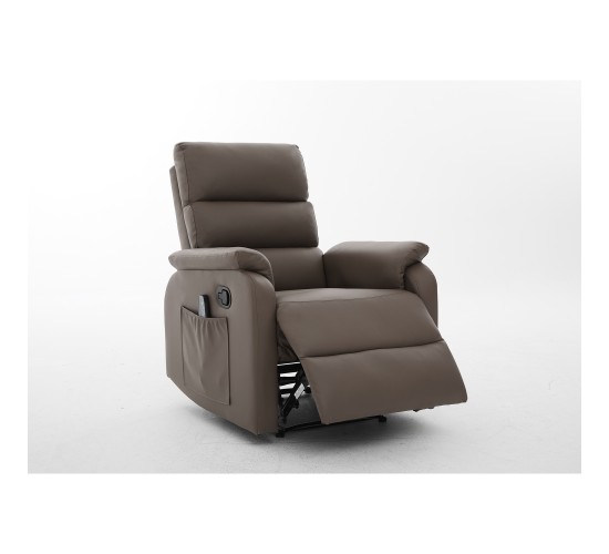 Πολυθρόνα Ανακλινόμενη ArteLibre RIGIL Με Λειτουργία Μασάζ Καφέ PU 75x87x102cm