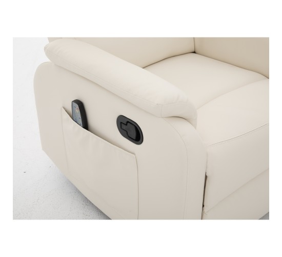 Πολυθρόνα Ανακλινόμενη ArteLibre RIGIL Με Λειτουργία Μασάζ Μπεζ PU 75x87x102cm