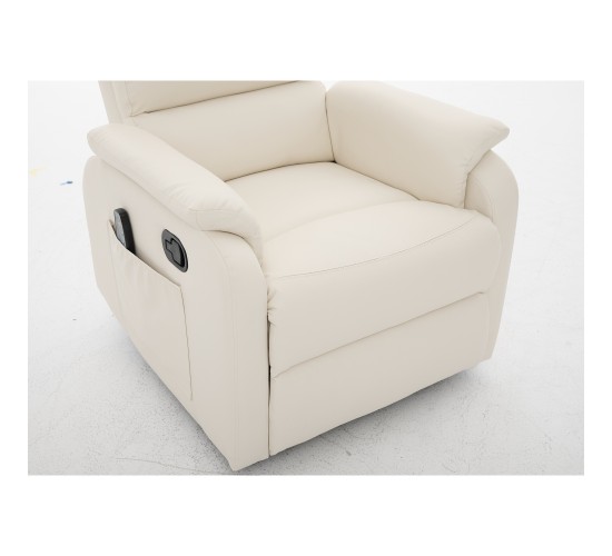 Πολυθρόνα Ανακλινόμενη ArteLibre RIGIL Με Λειτουργία Μασάζ Μπεζ PU 75x87x102cm