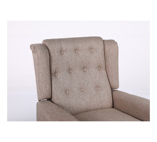 Πολυθρόνα Ανακλινόμενη ArteLibre ALNAIR Καφέ Ύφασμα 78x85x104cm