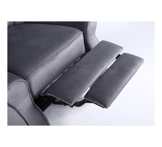 Πολυθρόνα Ανακλινόμενη ArteLibre ALNAIR Γκρι Βελούδο 78x85x104cm
