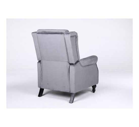 Πολυθρόνα Ανακλινόμενη ArteLibre ALNAIR Γκρι Βελούδο 78x85x104cm