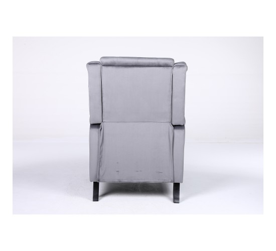 Πολυθρόνα Ανακλινόμενη ArteLibre ALNAIR Γκρι Βελούδο 78x85x104cm