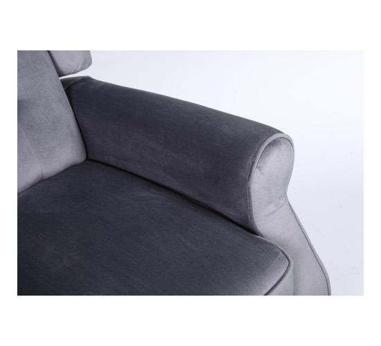 Πολυθρόνα Ανακλινόμενη ArteLibre ALNAIR Γκρι Βελούδο 78x85x104cm