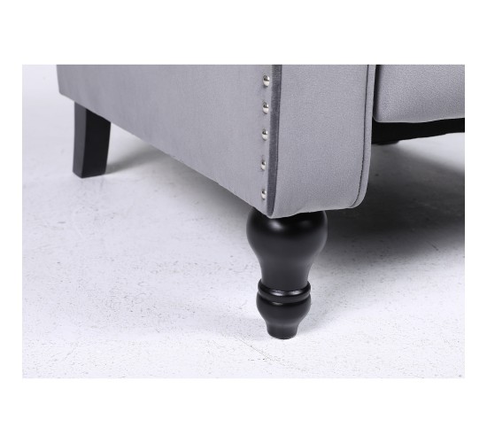 Πολυθρόνα Ανακλινόμενη ArteLibre ALNAIR Γκρι Βελούδο 78x85x104cm