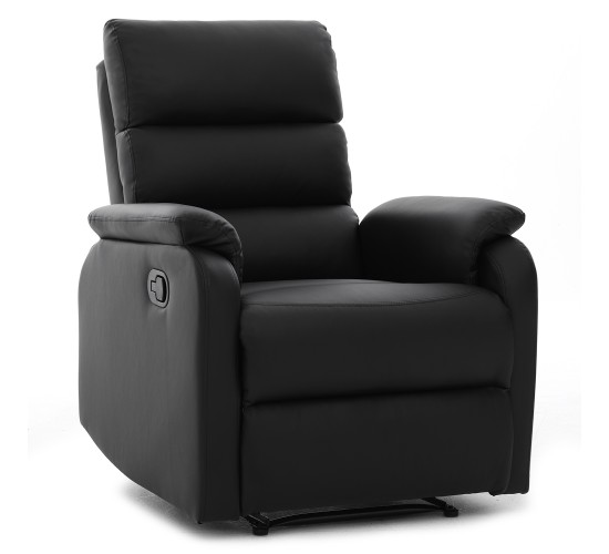 Πολυθρόνα Ανακλινόμενη ArteLibre TALITHA Μαύρο PU 79x97x101cm