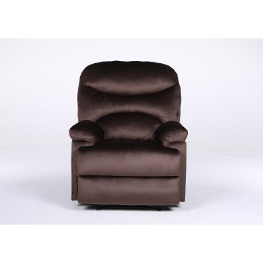 Πολυθρόνα Ανακλινόμενη ArteLibre NASHIRA Καφέ Βελούδο 88x90x99cm