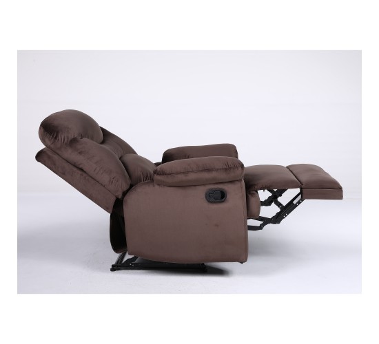 Πολυθρόνα Ανακλινόμενη ArteLibre NASHIRA Καφέ Βελούδο 88x90x99cm