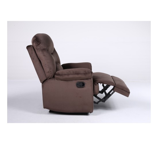 Πολυθρόνα Ανακλινόμενη ArteLibre NASHIRA Καφέ Βελούδο 88x90x99cm