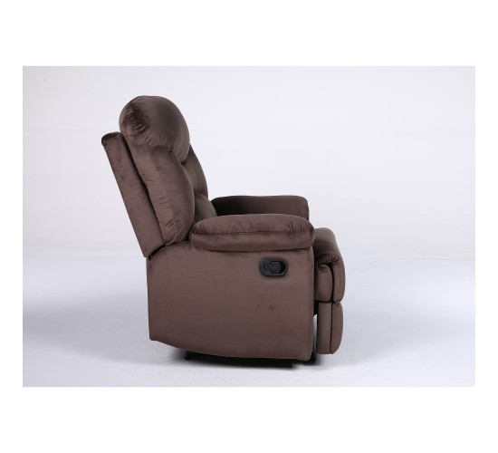 Πολυθρόνα Ανακλινόμενη ArteLibre NASHIRA Καφέ Βελούδο 88x90x99cm