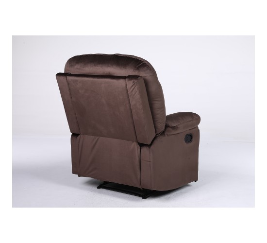 Πολυθρόνα Ανακλινόμενη ArteLibre NASHIRA Καφέ Βελούδο 88x90x99cm