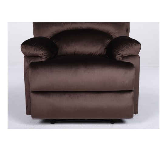 Πολυθρόνα Ανακλινόμενη ArteLibre NASHIRA Καφέ Βελούδο 88x90x99cm