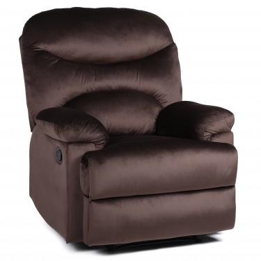 Πολυθρόνα Ανακλινόμενη ArteLibre NASHIRA Καφέ Βελούδο 88x90x99cm