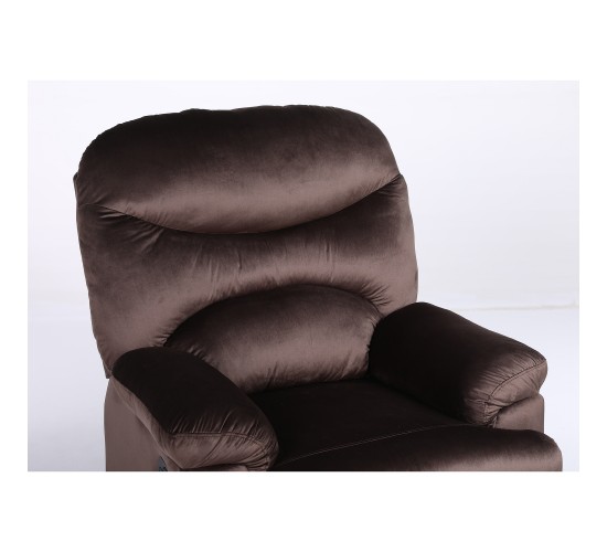 Πολυθρόνα Ανακλινόμενη ArteLibre NASHIRA Καφέ Βελούδο 88x90x99cm