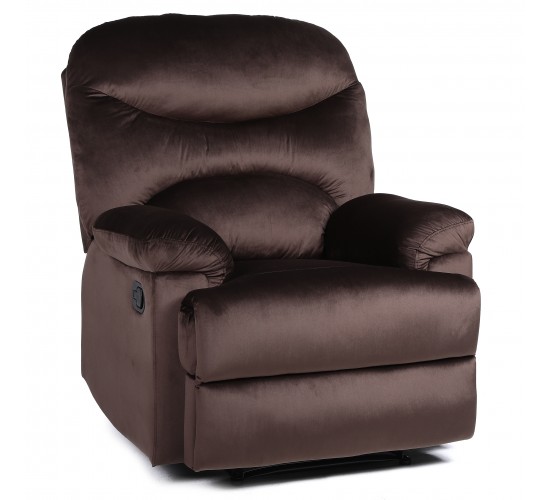 Πολυθρόνα Ανακλινόμενη ArteLibre NASHIRA Καφέ Βελούδο 88x90x99cm