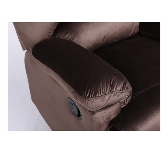 Πολυθρόνα Ανακλινόμενη ArteLibre NASHIRA Καφέ Βελούδο 88x90x99cm