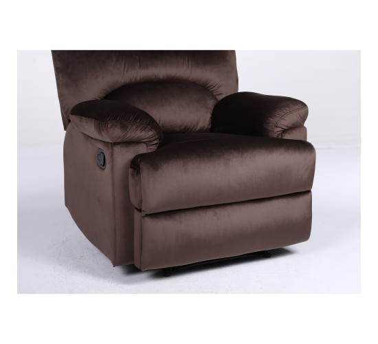 Πολυθρόνα Ανακλινόμενη ArteLibre NASHIRA Καφέ Βελούδο 88x90x99cm