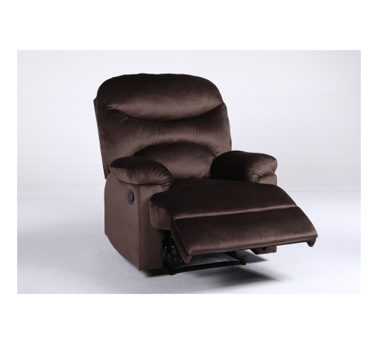 Πολυθρόνα Ανακλινόμενη ArteLibre NASHIRA Καφέ Βελούδο 88x90x99cm