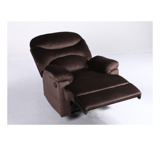 Πολυθρόνα Ανακλινόμενη ArteLibre NASHIRA Καφέ Βελούδο 88x90x99cm