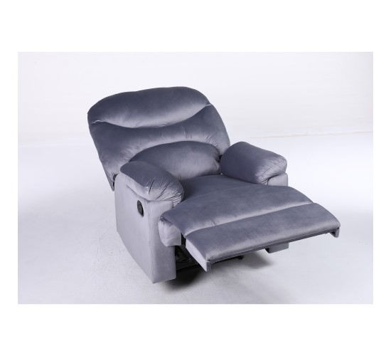 Πολυθρόνα Ανακλινόμενη ArteLibre NASHIRA Γκρι Βελούδο 88x90x99cm