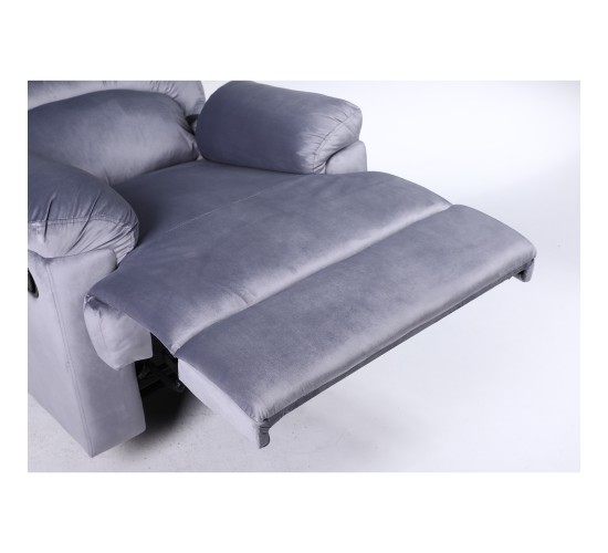 Πολυθρόνα Ανακλινόμενη ArteLibre NASHIRA Γκρι Βελούδο 88x90x99cm