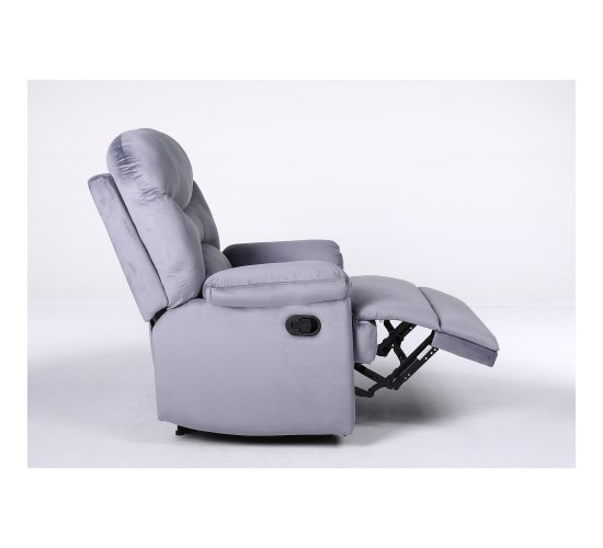 Πολυθρόνα Ανακλινόμενη ArteLibre NASHIRA Γκρι Βελούδο 88x90x99cm