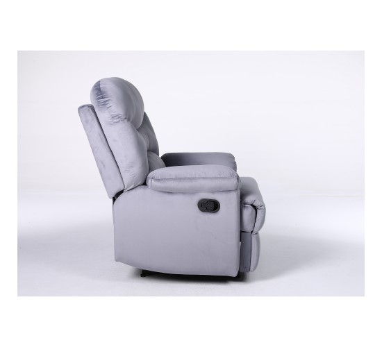 Πολυθρόνα Ανακλινόμενη ArteLibre NASHIRA Γκρι Βελούδο 88x90x99cm