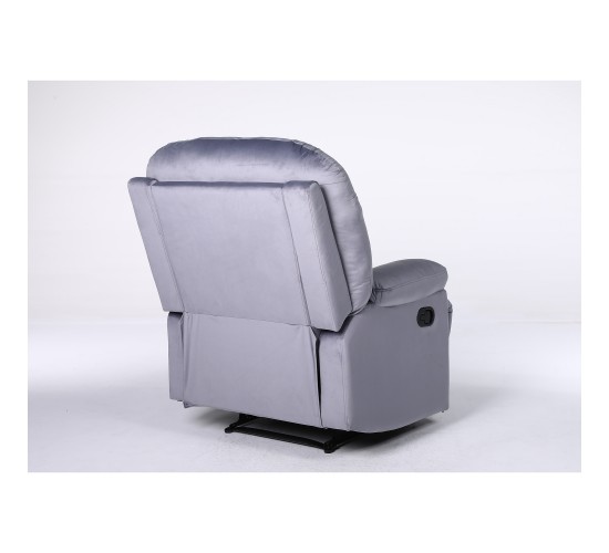 Πολυθρόνα Ανακλινόμενη ArteLibre NASHIRA Γκρι Βελούδο 88x90x99cm